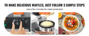 Charger l'image dans la visionneuse de galerie, Amocart Commercial Waffle Maker 1230W Round Waffle Baker Machine Non-Stick Stainless Steel Belgian Waffle Iron w/ TIme Control

