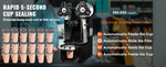 Amocart Fully Automatic Cup Sealing Machine 500-650 Cups/H Cup Sealer Machine fit 190mm Tall & 90/95mm Cup for Milk Boba Tea