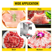 Bild in Galerie-Viewer laden, Amocart 500Kg/H Electric Meat Slicer 750W Commercial Meat Cutter 3mm Stainless Steel Blades Food Cutting Slicing Machine
