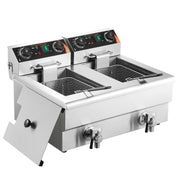Load image into Gallery viewer, Amocart  Electric Deep Fryer w/Dual Removable Tanks 12L 5000W Commercial Countertop  Fryer for Chicken French Fries
