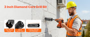 Charger l'image dans la visionneuse de galerie, Amocart Core Drill Bit Internal Thread Diamond Dry Coring Bit w 3 Adapters Pilot Drill and Hex Wrench for Concrete Red Bricks
