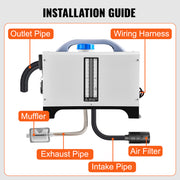 Charger l'image dans la visionneuse de galerie, Amocart 8KW Diesel Air Heater Parking Heater 12V Truck Heater One Air Outlet with Black LCD Switch For RV Truck Boat Caravans
