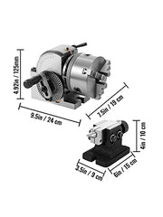 Bild in Galerie-Viewer laden, Amocart Dividing Head 5Inch 3 Jaw Precision Semi Universal Dividing Head for Milling Machine Rotary Table Tailstock Milling Set
