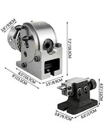 Amocart Dividing Head Precision Semi Universal BS-0 5" / 4" 3-Jaw Indexing Head Tailstock & Chuck for Drilling Milling Grinding