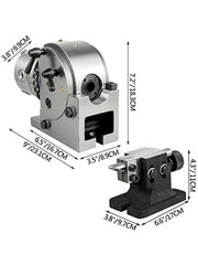 Bild in Galerie-Viewer laden, Amocart Dividing Head Precision Semi Universal BS-0 5" / 4" 3-Jaw Indexing Head Tailstock &amp; Chuck for Drilling Milling Grinding
