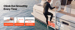 SucceBuy 4-Step Flip-Up Dock Ladder 350 lbs Aluminum Alloy Pontoon Boat Swim Ladder with Non-Slip Steps for Lake Swimming