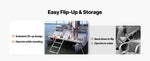 SucceBuy 4-Step Flip-Up Dock Ladder 350 lbs Aluminum Alloy Pontoon Boat Swim Ladder with Non-Slip Steps for Lake Swimming
