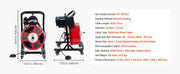Charger l'image dans la visionneuse de galerie, Amocart Drain Cleaner Machine 50 FT x 1/2 Inch Manual Feed Sewer Snake Auger with Air-Activated Foot Switch for 2" to 6" Pipes
