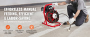 Charger l'image dans la visionneuse de galerie, Amocart Drain Cleaner Machine 75FT/50FT Sewer Snake Auger Manual 1/2 Inch Electric Drain Cleaning Machine w/ 4 Cutters for Home
