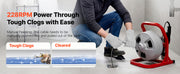 Charger l'image dans la visionneuse de galerie, Amocart Drain Cleaner Machine 50 FT x 5/16 Inch Sewer Snake Auger with 228RPM Electric Drill Manual Feed for 2" to 4" Pipes

