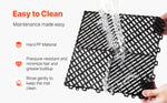 Amocart Interlocking Drainage Mat 12inx12in 12/24/40/50/55 Pcs Splicing Mats Non-Slip PP Drainage Floor Tile & Shower Mat