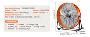Load image into Gallery viewer, SucceBuy Drum Fan24 Inch High Velocity Shop Fan Use 3-Speed 8600CFM 360°0-2h Timer Fan to Warehouse Workshop Factory Basement
