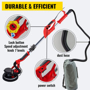 Charger l'image dans la visionneuse de galerie, SucceBuy 850W Drywall Sander Variable Speed 800-1750 RPM Electric Drywall Sander Foldable Sheetrock Sander with Telescope Handle
