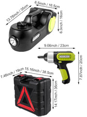 Load image into Gallery viewer, Amocart 4-In-1 Electric Car Jack 12V 5T Portable Hydraulic Jack Impact Wrench Tire Compressor Lifting LED Light Car Repair Tool
