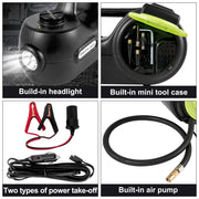 Charger l'image dans la visionneuse de galerie, Amocart 4-In-1 Electric Car Jack 12V 5T Portable Hydraulic Jack Impact Wrench Tire Compressor Lifting LED Light Car Repair Tool
