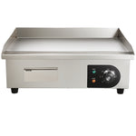 Amocart 21In Commercial Electric Grill Flat Pan Stainless Steel Desktop Griddle Hotplate Teppanyaki Grill w/Temperature Control