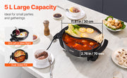 Bild in Galerie-Viewer laden, Amocart Electric Hot Pot 5 L Double-flavor Shabu Shabu Pot Non-Stick Electric Cooker with Divider Glass Lid for 6-10 People

