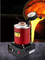 Amocart 1350W Gold Melting Furnace with 1 kg and 3 kg Ceramic Crucible Ingot Die for Processing of Gold Silver Aluminum Copper