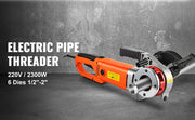 Charger l'image dans la visionneuse de galerie, Amocart 2300W Electric Pipe Threader Handheld Household Galvanized Iron Pipe Sleeve Machine Industrial Threading Tool w/ 6 Dies
