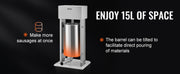 Bild in Galerie-Viewer laden, Amocart 10L/15L Electric Sausage Stuffer Stainless Steel Making Sausage Machine Commercial Grade with 4 Filling Funnel for Home
