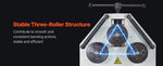 Amocart 2.2KW Electric Roll Bending Machine with 180° Maximum Bending Angle Support Horizontal/Vertical Operation (220V 60Hz)