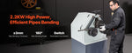 Amocart 2.2KW Electric Roll Bending Machine with 180° Maximum Bending Angle Support Horizontal/Vertical Operation (220V 60Hz)