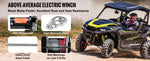 Amocart 3000lbs ATV/UTV Electric Winch 12V DC Steel Rope Winch with  39ft Cable Roller Wired Remote Control for Towing Off-Road
