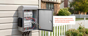 Charger l'image dans la visionneuse de galerie, Amocart Outdoor Electrical Box 20 x 16 x 8 in Stainless Steel Ventilated Electrical Enclosure with Thermostat and Fan, Rain Hood, Hinge Connection, Wall/Pole Mounted
