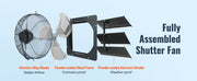 Bild in Galerie-Viewer laden, Amocart Shutter Exhaust Fan 12'' with Temperature Humidity Controller EC/AC-motor 940 CFM 10-Speed Adjustable Wall Mount Attic
