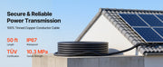Charger l'image dans la visionneuse de galerie, Amocart 30FT/50FT/100FT Solar Panel Extension Cable with Flame Retardant Protective Sleeving Female and Male Connectors for RV
