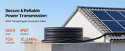 Charger l'image dans la visionneuse de galerie, Amocart 30FT/50FT/100FT Solar Panel Extension Cable with Flame Retardant Protective Sleeving Female and Male Connectors for RV
