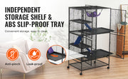 Charger l'image dans la visionneuse de galerie, Amocart 64.6" Rolling Metal Ferret Cage Large 4-Tier Critter Nation Cage Small Animal Cage for Rats Hamster Guinea Chinchilla
