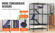 Charger l'image dans la visionneuse de galerie, Amocart 64.6" Rolling Metal Ferret Cage Large 4-Tier Critter Nation Cage Small Animal Cage for Rats Hamster Guinea Chinchilla
