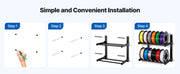 Charger l'image dans la visionneuse de galerie, Amocart 2-Tier Wall Mount Printer Filament Storage Rack with Wheels Rolling Filament Spool Holders for 3D Printing Studio
