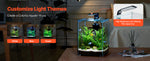 Amocart Fish Tank Aquarium 2/5Gal Square Ultra-Clear Glass Starter Tank Adjustable 3 Color Lighting Self Cleaning System for Home