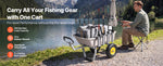 SucceBuy 200 lbs Foldable Beach Fishing Cart with Aluminum Alloy Frame 13in Tires & 8 Rod Holders for Outdoor Camping Picnic