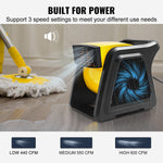 Amocart Pivoting Utility Fan 600 CFM High Velocity Floor Blower 300° Blowing Angle Air Mover for Drying Cooling Ventilating
