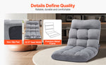 Amocart Floor Chair Recycled Foam Folding Sofa Chair Multifunctional Floor Chair with Back Support Ideal for Sleeping Reading