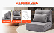 Charger l'image dans la visionneuse de galerie, Amocart Floor Chair Recycled Foam Folding Sofa Chair Multifunctional Floor Chair with Back Support Ideal for Sleeping Reading
