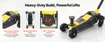 SucceBuy 3 Ton Floor Jack Aluminum & Steel Racing Floor Jack with Dual Pistons Quick Lift Pump Hydraulic Car Lift for SUV Pickup