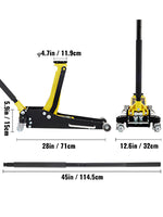 Amocart Car Jack 1.5-3T Floor Jack Aluminum&Steel Racing Jack W/ Single Pistons Quick Lift Pump Tire Change Lifting Repair Tool