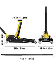 Charger l'image dans la visionneuse de galerie, Amocart Car Jack 1.5-3T Floor Jack Aluminum&amp;Steel Racing Jack W/ Single Pistons Quick Lift Pump Tire Change Lifting Repair Tool

