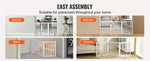 Amocart Free Standing Dog Gate Freestanding Pet Gate 3 Panels Foldable Dog Gate for Narrow Passageways Expandable Dog Barrier