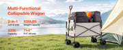 Bild in Galerie-Viewer laden, Amocart Collapsible Folding Wagon 550lb Load,220L Wagon Cart Converts to Bench Utility Wagon with Adjustable Handle for Camping
