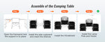 Amocart Camping Outdoor Kitchen Table Cabinet Foldable Folding Cooking Storage Rack Aluminum Alloy Bracket for BBQ Picnic