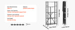 SucceBuy Foldable Storage Shelf Metal Rack Shelving Unit No Assembly Organizer Shelf with 5 Wheels & 4 Hooks for Kitchen Black