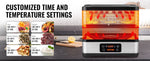Amocart 5 Tray Food Dehydrator Machine 300W Stainless Steel Electric Food Dryer w/ Digital Adjustable Timer & Temperature