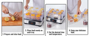 Charger l'image dans la visionneuse de galerie, Amocart 5 Tray Food Dehydrator Machine 300W Stainless Steel Electric Food Dryer w/ Digital Adjustable Timer &amp; Temperature
