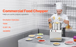 Amocart 6 10 15L Food Processor & Vegetable Chopper Food-Grade Stainless Steel Food Processor Chopper w/2 Extra S-Curve Blade
