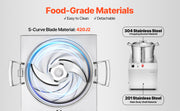 Charger l'image dans la visionneuse de galerie, Amocart 6 10 15L Food Processor &amp; Vegetable Chopper Food-Grade Stainless Steel Food Processor Chopper w/2 Extra S-Curve Blade
